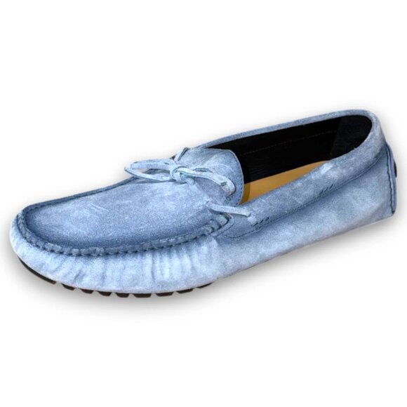BOSS Driver Moccasin Men's Blue Genuine Leather Loafers US 10 (EU 43) MSRP $299 - Picture 1 of 4